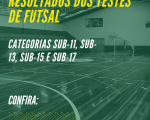 Confira o resultado dos testes do Futsal por categoria: